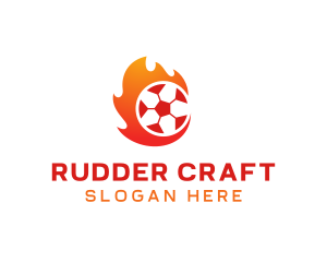 Flaming Soccer Football Ball logo design