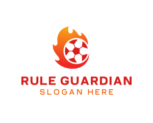 Flaming Soccer Football Ball logo design