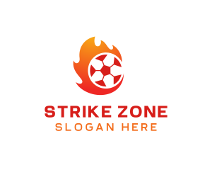 Flaming Soccer Football Ball logo design