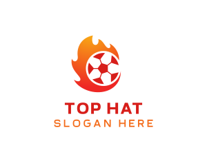 Flaming Soccer Football Ball logo design