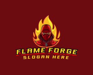 Fire  Ninja Warrior logo design