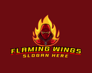 Fire  Ninja Warrior logo design