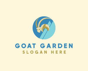 Abstract Mountain Goat Circle  logo design