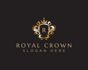 Elegant Royalty Crown Shield logo