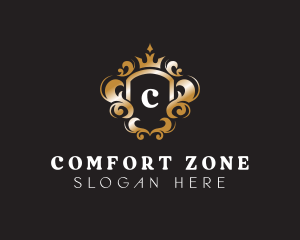 Elegant Royalty Crown Shield logo design