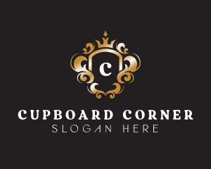 Elegant Royalty Crown Shield logo design