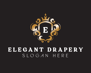 Elegant Royalty Crown Shield logo design