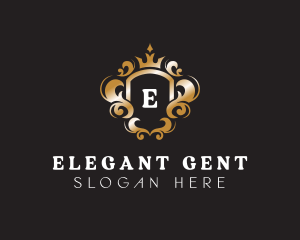 Elegant Royalty Crown Shield logo design