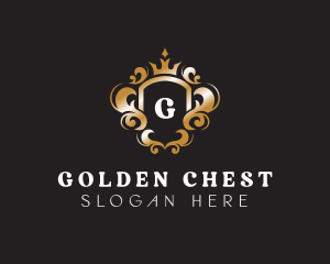 Elegant Royalty Crown Shield logo design