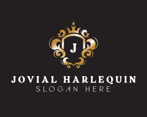 Elegant Royalty Crown Shield logo design