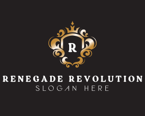 Elegant Royalty Crown Shield logo design