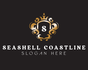 Elegant Royalty Crown Shield logo design