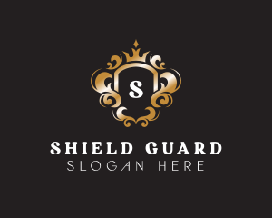 Elegant Royalty Crown Shield logo design