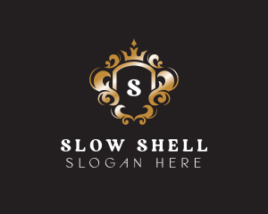 Elegant Royalty Crown Shield logo design