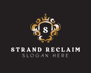 Elegant Royalty Crown Shield logo design