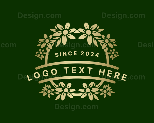 Floral Wreath Decoration Logo