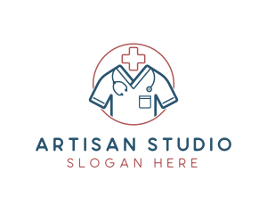 Medical Doctor Scrubs logo design