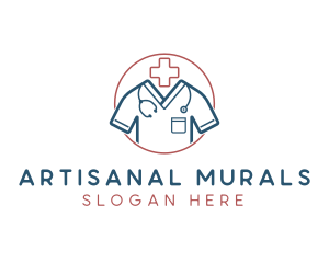 Medical Doctor Scrubs logo design