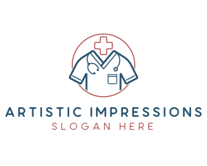 Medical Doctor Scrubs logo design