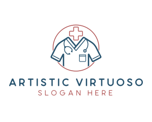 Medical Doctor Scrubs logo design