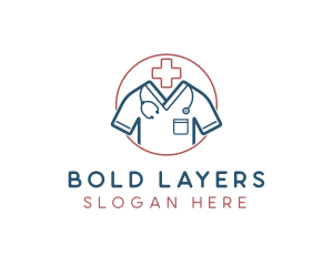 Medical Doctor Scrubs logo design