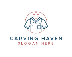 Medical Doctor Scrubs logo design