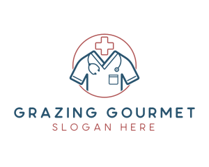 Medical Doctor Scrubs logo design