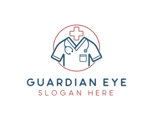 Medical Doctor Scrubs logo design