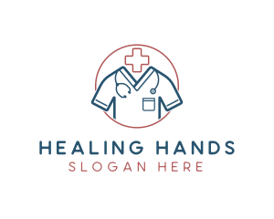 Medical Doctor Scrubs logo design