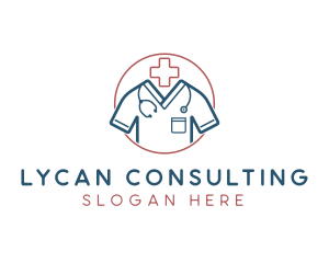 Medical Doctor Scrubs logo design