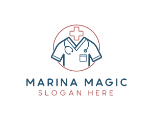 Medical Doctor Scrubs logo design