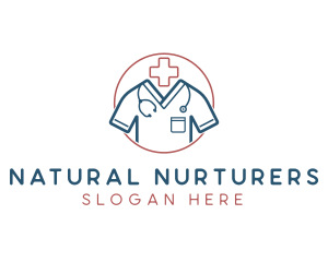 Medical Doctor Scrubs logo design