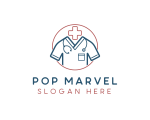 Medical Doctor Scrubs logo design