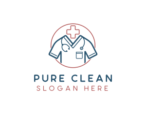 Medical Doctor Scrubs logo design