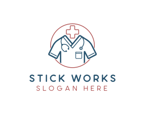 Medical Doctor Scrubs logo design