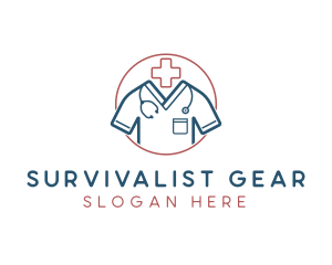 Medical Doctor Scrubs logo design