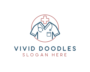 Medical Doctor Scrubs logo design