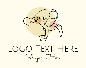 Yoga Stretch Pose logo design
