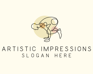 Yoga Stretch Pose logo design