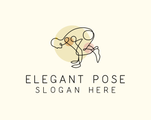 Yoga Stretch Pose logo design