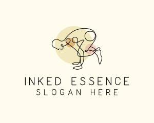 Yoga Stretch Pose logo design