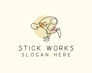 Yoga Stretch Pose logo design