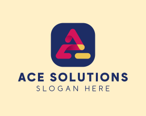 Mobile App Letter A  logo design