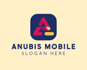 Mobile App Letter A  logo design