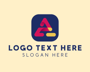 Social Media - Mobile App Letter A logo design