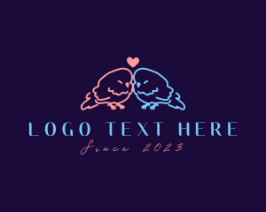 Cute Wedding Lovebirds logo