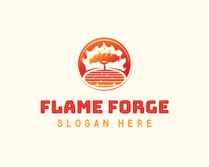 Flame Sauge Grill logo design