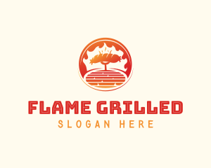 Flame Sauge Grill logo design