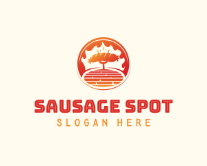 Flame Sauge Grill logo design