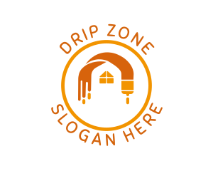 Paint Brush Drip House logo design